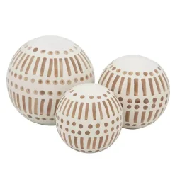 Best Tan and White Patterned Orbs, Set of 3 Statues & Figurines