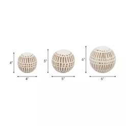 Best Tan and White Patterned Orbs, Set of 3 Statues & Figurines
