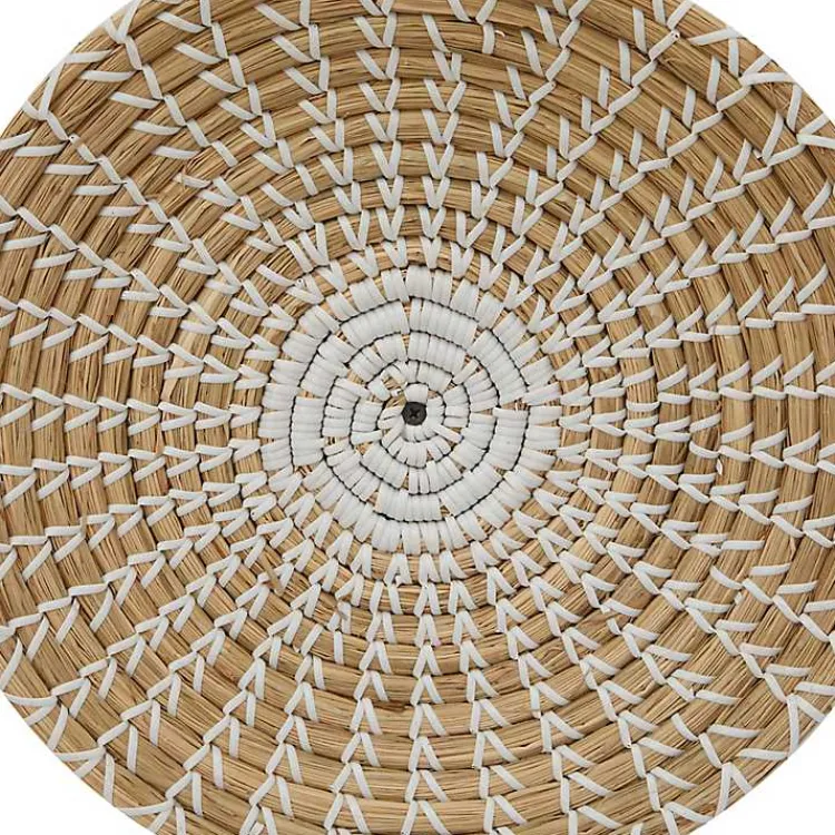 Kirklands Home Wall Plaques|Tan Bohemian Seagrass 5-pc. Wall Plaque Set