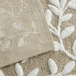 Kirklands Home Bathroom Rugs|Tan Botanical Cotton Bath Mat, 60 in.