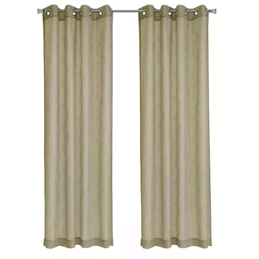 Kirklands Home Curtains & Drapes|Boucle Sheer Single Curtain Panel, 95 in. Tan