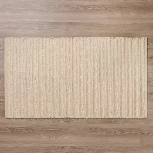 Kirklands Home Accent Rugs|Cable Knit Scatter Rug Tan