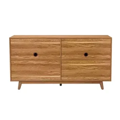 Kirklands Home Cabinets & Sideboards|Cane Wood Storage Media Cabinet Tan