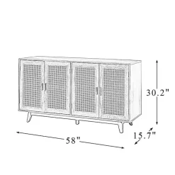 Kirklands Home Cabinets & Sideboards|Cane Wood Storage Media Cabinet Tan