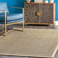Kirklands Home Area Rugs|Checker Weave Seagrass Area Rug, 5x8 Tan