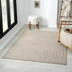 Kirklands Home Area Rugs|Chevron Indoor/Outdoor Area Rug, 5x7 Tan