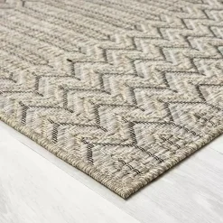 Kirklands Home Area Rugs|Chevron Indoor/Outdoor Area Rug, 7x9 Tan
