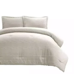 Kirklands Home Comforters|Clipped Stripe 3-pc. Cali King Comforter Set Tan