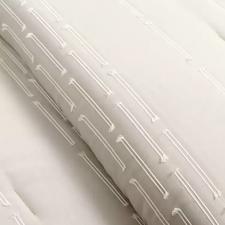 Kirklands Home Comforters|Clipped Stripe 3-pc. Full/Queen Comforter Set Tan