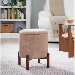 Kirklands Home Benches & Ottomans|Daniella Storage Ottoman Tan
