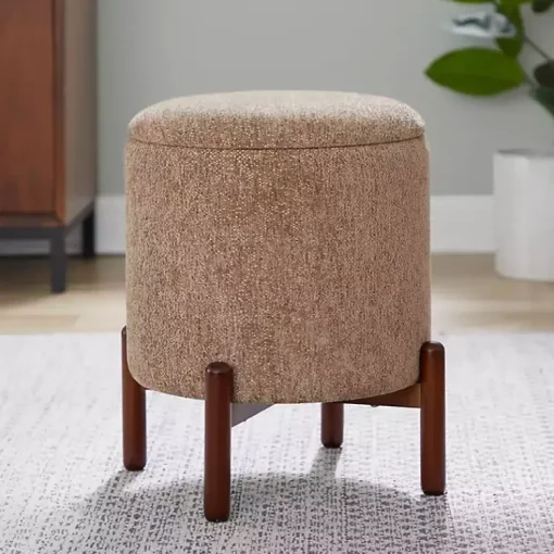 Kirklands Home Benches & Ottomans|Daniella Storage Ottoman Tan