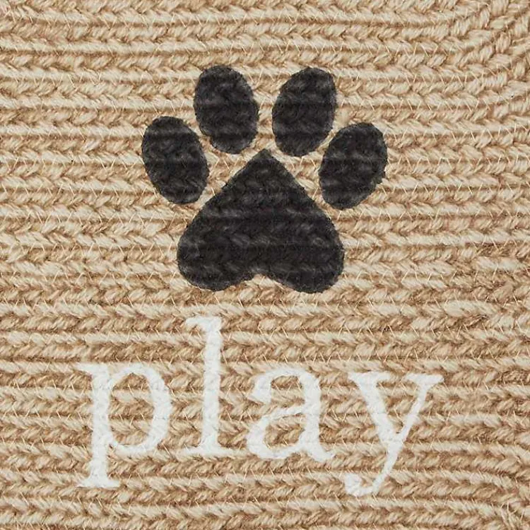 Kirklands Home Kitchen & Floor Mats|Eat Play Love Bone-Shaped Pet Bowl Mat Tan
