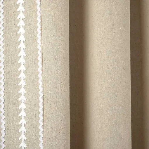 Kirklands Home Curtains & Drapes|Embroidered Ric Rac Curtain Panel, 84 in. Tan