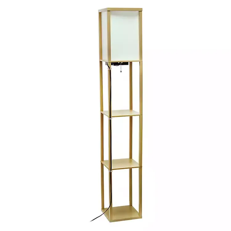 Kirklands Home Floor Lamps|Etagere Shelf Charging Floor Lamp Tan
