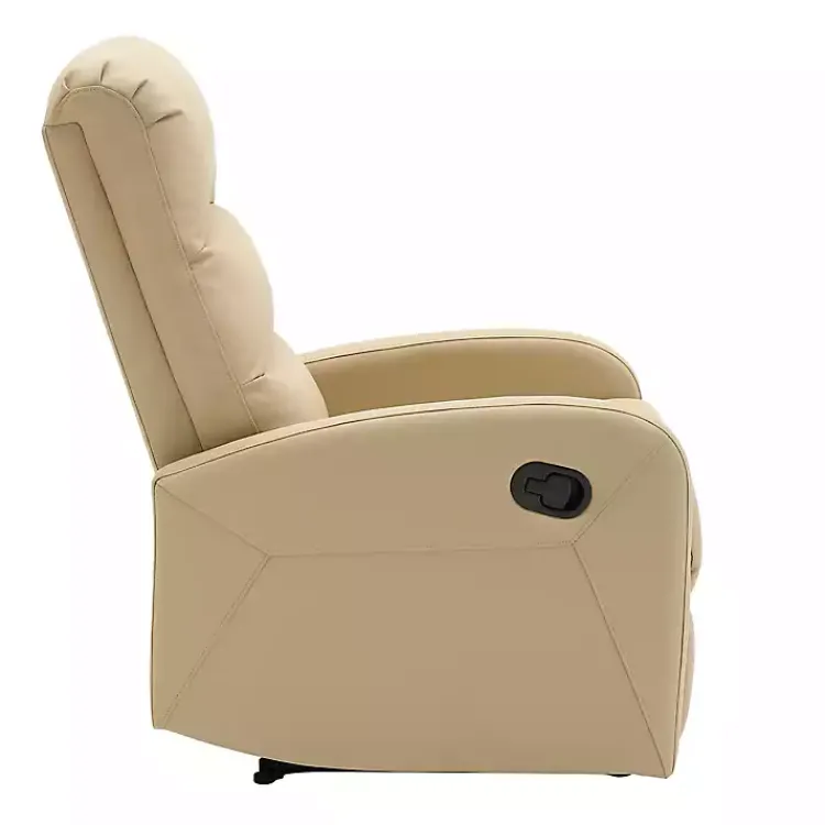 Kirklands Home Accent Chairs|Faux Leather Dormi Recliner Tan