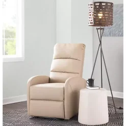 Kirklands Home Accent Chairs|Faux Leather Dormi Recliner Tan
