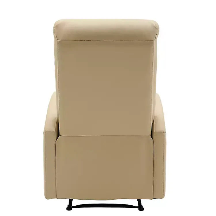 Kirklands Home Accent Chairs|Faux Leather Dormi Recliner Tan