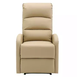 Kirklands Home Accent Chairs|Faux Leather Dormi Recliner Tan