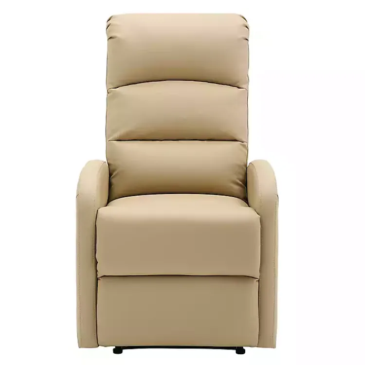 Kirklands Home Accent Chairs|Faux Leather Dormi Recliner Tan