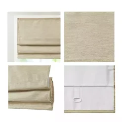 Kirklands Home Curtains & Drapes|Faux Silk Room Darkening Roman Shade, 27 in. Tan
