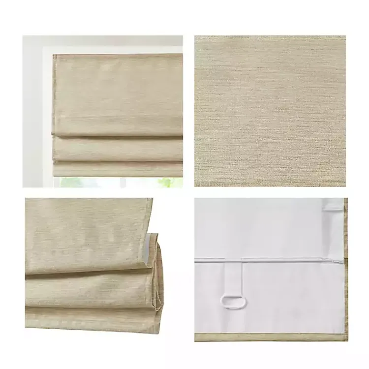 Kirklands Home Curtains & Drapes|Faux Silk Room Darkening Roman Shade, 33 in. Tan