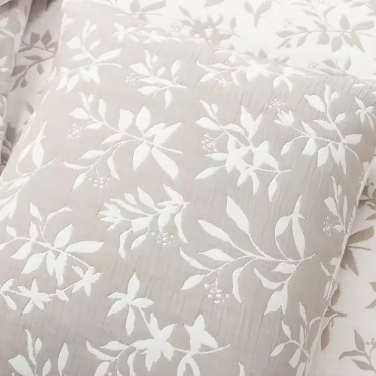 Kirklands Home Quilts|Tan Floral Reversible 3-pc. Full/Queen Quilt Set