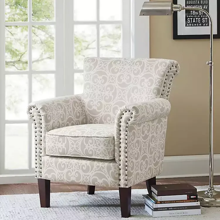 Kirklands Home Accent Chairs|Fretwork Accent Club Chair Tan