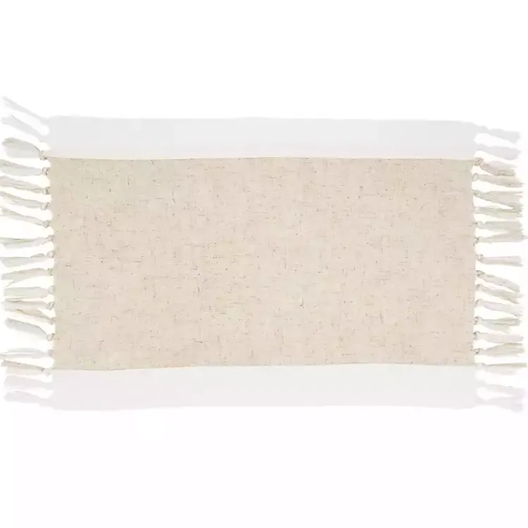 Kirklands Home Table Linens|Tan Fringed Two Tone 4-pc. Placemat Set