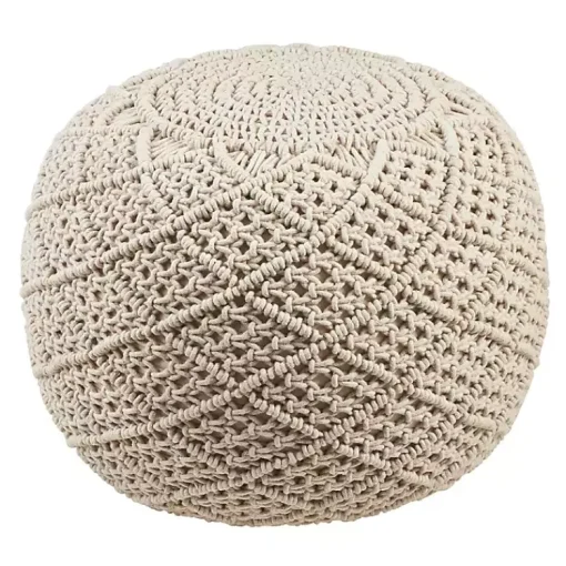 Macrame Cotton Pouf Poufs & Floor Cushions