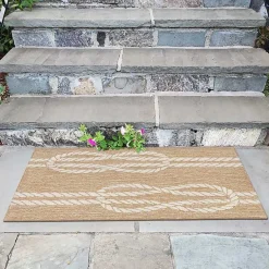 Kirklands Home Outdoor Rugs|Nautical Rope Indoor/Outdoor Area Rug, 2x3 Tan