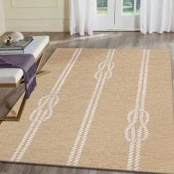 Kirklands Home Outdoor Rugs|Nautical Rope Indoor/Outdoor Area Rug, 2x3 Tan