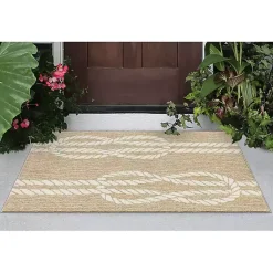 Kirklands Home Outdoor Rugs|Nautical Rope Indoor/Outdoor Area Rug, 2x3 Tan