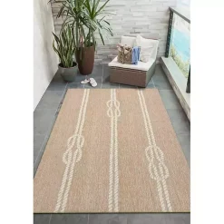 Kirklands Home Outdoor Rugs|Nautical Rope Indoor/Outdoor Area Rug, 2x3 Tan