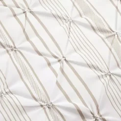 Kirklands Home Comforters|Tan Pintuck Stripe King 5-pc. Comforter Set