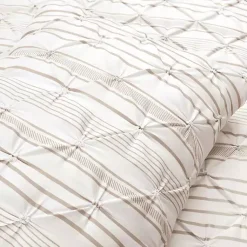 Kirklands Home Comforters|Tan Pintuck Stripe King 5-pc. Comforter Set