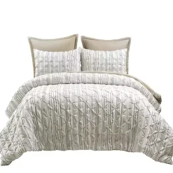 Kirklands Home Comforters|Tan Pintuck Stripe King 5-pc. Comforter Set