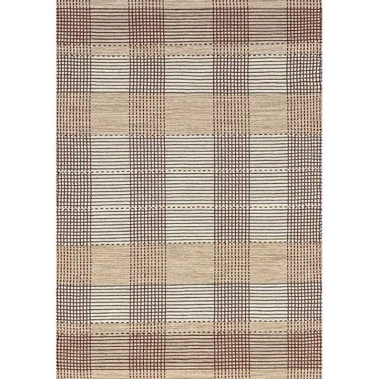 Kirklands Home Area Rugs|Plaid Emily Henderson x RugsUSA Area Rug, 5x8 Tan