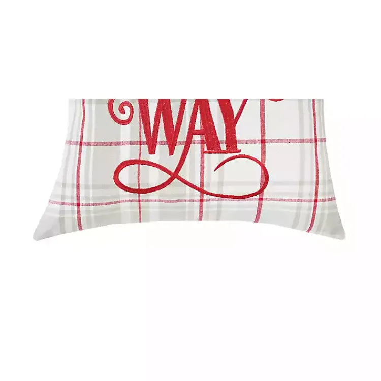 Clearance Tan Plaid Jingle All The Way Throw Pillow Christmas Pillows