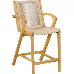 Kirklands Home Bar Stools & Counter Height Stools|Rope and Honey Wood Counter Stool Tan