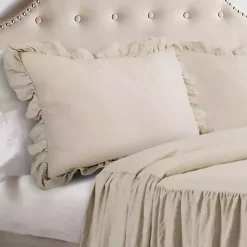 Kirklands Home Comforters|Ruffle Skirt 3-pc. King Comforter Set Tan