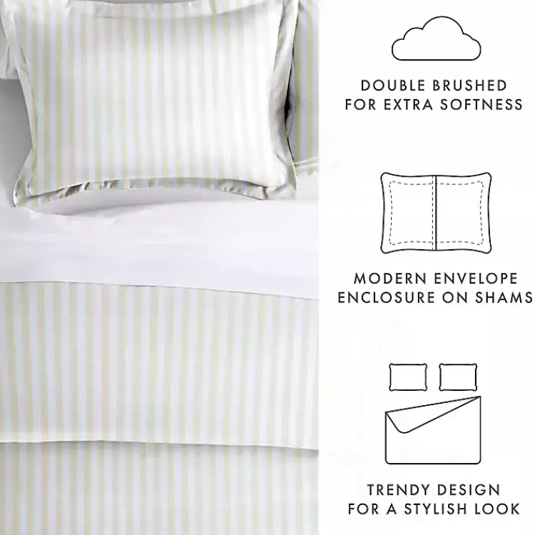 Kirklands Home Duvets|Tan Rugged Stripe 2-pc. Twin Duvet Cover Set