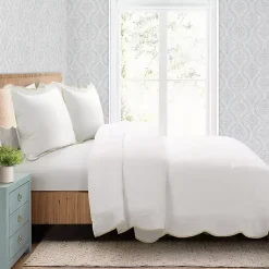 Kirklands Home Comforters|Tan Scalloped Edge 3-pc. King Comforter Set