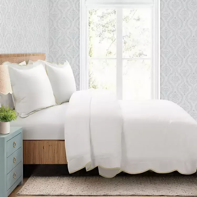 Kirklands Home Comforters|Tan Scalloped Edge 3-pc. King Comforter Set