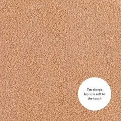 Kirklands Home Benches & Ottomans|Sherpa Upholstered Storage Ottoman Tan