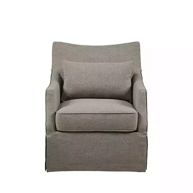 Kirklands Home Accent Chairs|Skirted Swivel Martha Stewart Accent Chair Tan
