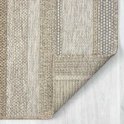 Kirklands Home Area Rugs|Striped Indoor/Outdoor Area Rug, 5x7 Tan