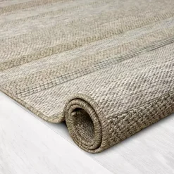 Kirklands Home Area Rugs|Striped Indoor/Outdoor Area Rug, 5x7 Tan