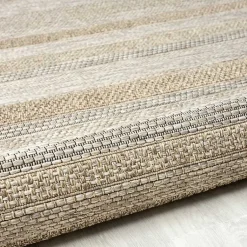 Kirklands Home Area Rugs|Striped Indoor/Outdoor Area Rug, 5x7 Tan