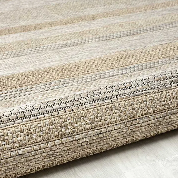 Kirklands Home Area Rugs|Striped Indoor/Outdoor Area Rug, 5x7 Tan