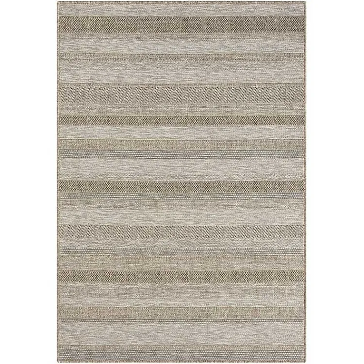 Kirklands Home Area Rugs|Striped Indoor/Outdoor Area Rug, 7x9 Tan